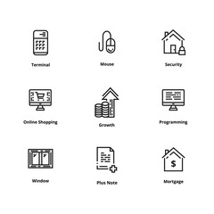 High quality line icons. Thin line icons for user interface and web
