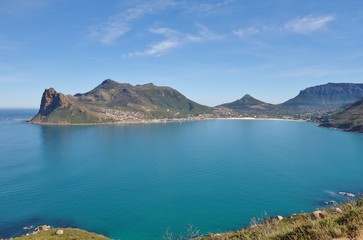 View of Hout Bay from Chapmans Peak Drive near the Cape of Good Hope, South Africa 