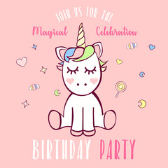 Unicorn Party Invitation © Elena Baryshkina