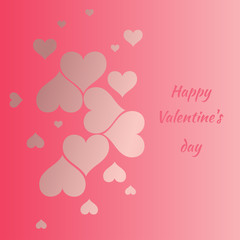 Happy Valentines day. Pink  heart. The holiday of lovers. Vector illustration. Pattern.