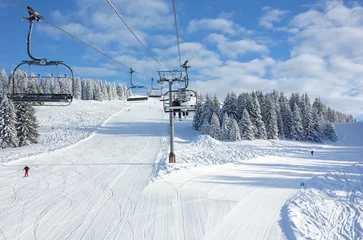 Fotobehang Perfect powder on the ski slopes near Avoriaz. © countrylens