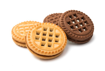 double biscuit sandwich isolated
