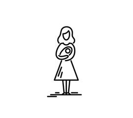 Young mother with baby in her arms