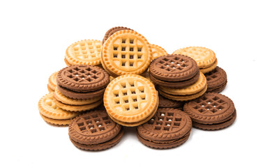 double biscuit sandwich isolated