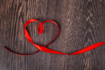 Ribbons in the shape of heart