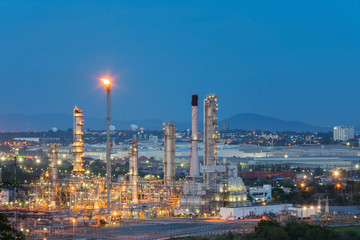 Fototapeta premium Oil Refinery factory in the morning , petrochemical plant , Petroleum.