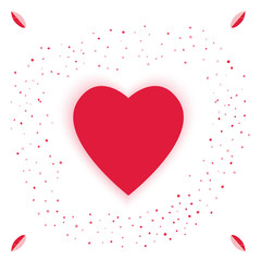 Happy Valentines day greeting card cover flyer concept. Vector illustration with particles and simple heart shape