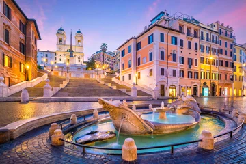 Peel and stick wall murals Rome Spanish Steps in the morning, Rome