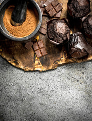 Chocolate fresh muffins.