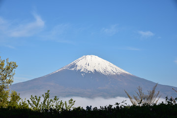 Mount Fuji with blue sky