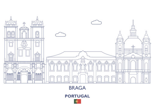 Braga Linear City Skyline, Portugal