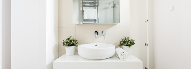 Fototapeta na wymiar New and clean bathroom designed with style