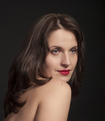 Naklejka premium Portrait of naked woman with long hair.