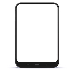 Black Tablet Computer Vector Illustration isolated on white.
