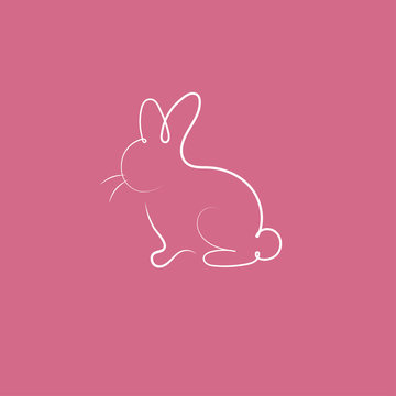 Hand drawn silhouette of rabbit.