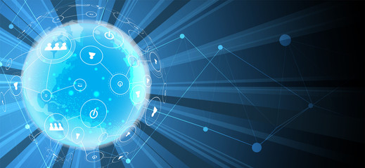 Digital technology world. Business virtual concept. Vector background