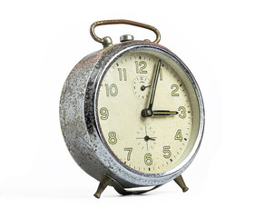 white isolated old clock vintage style