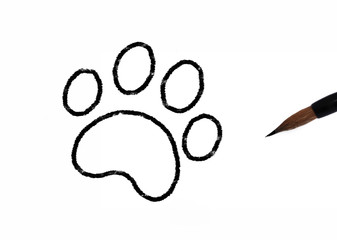 Dog's paw. Chinese new year 2018. Year of the dog