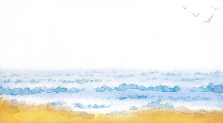 Sea. Watercolor painting