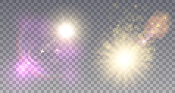 Two bright suns with lens flare