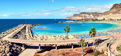 Bay of Amadores Beach in Gran Canaria in Spain / Beach not far from Playa del Ingles
