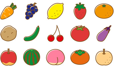 野菜　果物　イラスト