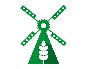 green windmill wheat barn farmhouse dutch image vector icon silhouette
