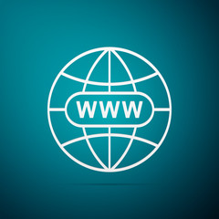 Go To Web icon isolated on blue background. Www icon. Website pictogram. World wide web symbol. Internet symbol for your web site design, logo, app, UI. Flat design. Vector Illustration
