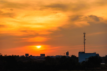View of sunset time background.Thailand.