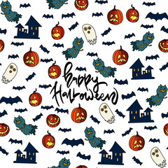 Happy Halloween seamless pattern.