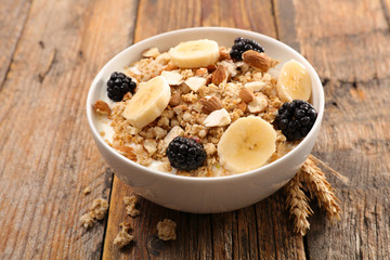 cereal,yogurt and fruit
