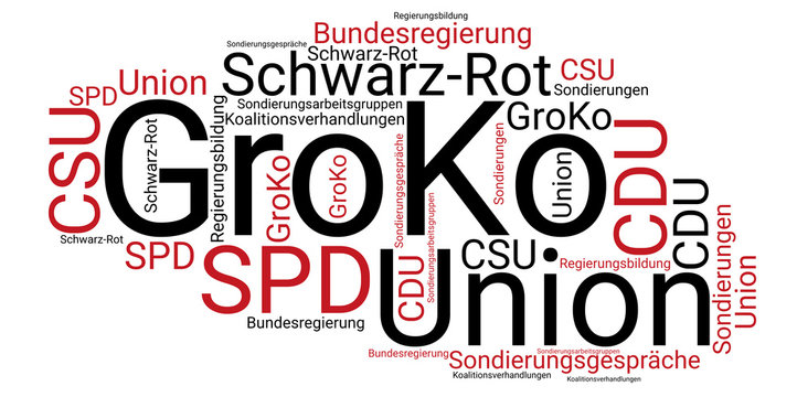 GroKo
Union
Schwarz-Rot
Bundesregierung
Regierungsbildung
Sondierungsgespr&auml;che