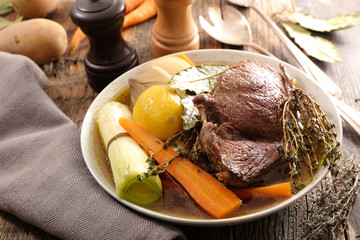 broth with beef and vegetable