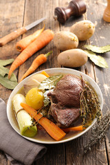 broth with beef and vegetable