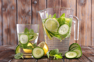 detox water with cucumber and lemon
