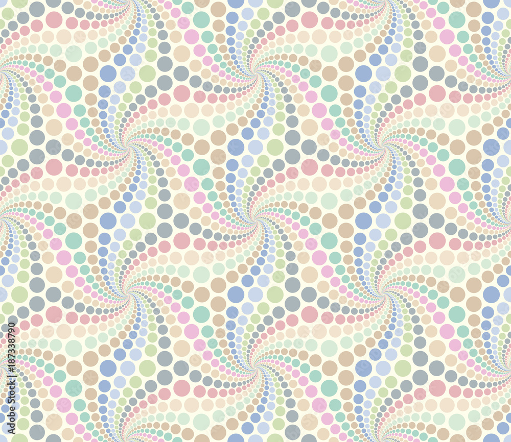 Poster Seamless vector pattern with multicolored dots.
