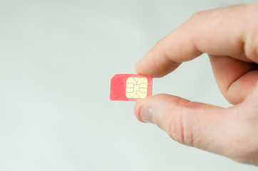 phone sim card in hand