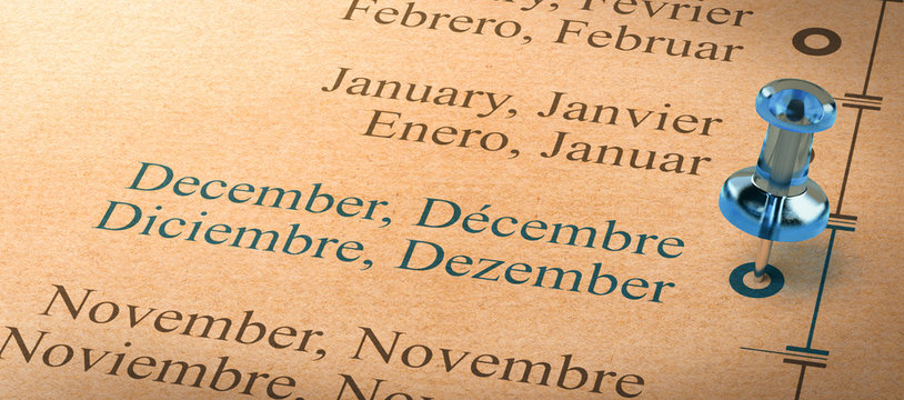 Focus on december, Months of the Year Calendar