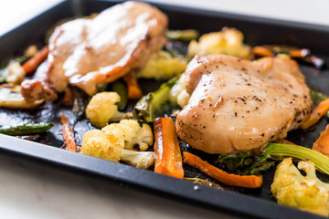 roast chicken with vegetable