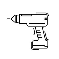 Working tools for construction and repair line icon screwdriver.