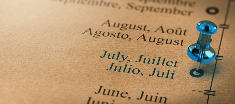 Focus on July, Months of the Year Calendar
