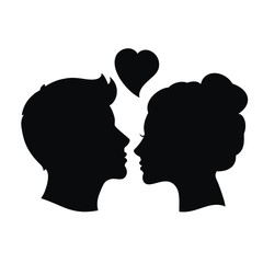 силуэты девушки и парня