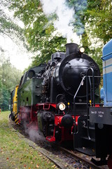 Fototapeta na wymiar Dampflokomotive in Essen Dampflok D5