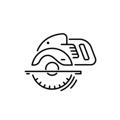 Working tools for construction and repair line icon angle grinder.