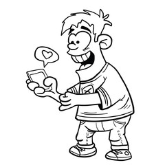 boy with a smartphone black