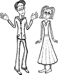 A young man admires his girlfriend