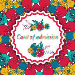 Compliment for a friend. Greeting card. Decorated with multicolored doodles of flowers and leaves. 