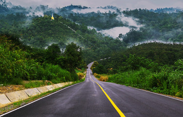 Fototapeta premium oad and stupa on mountains.