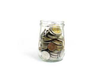 Saving money and account growth business concept. Coin thai baht.