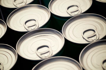 Cans close up